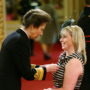 Nicola Tustain receiving MBE